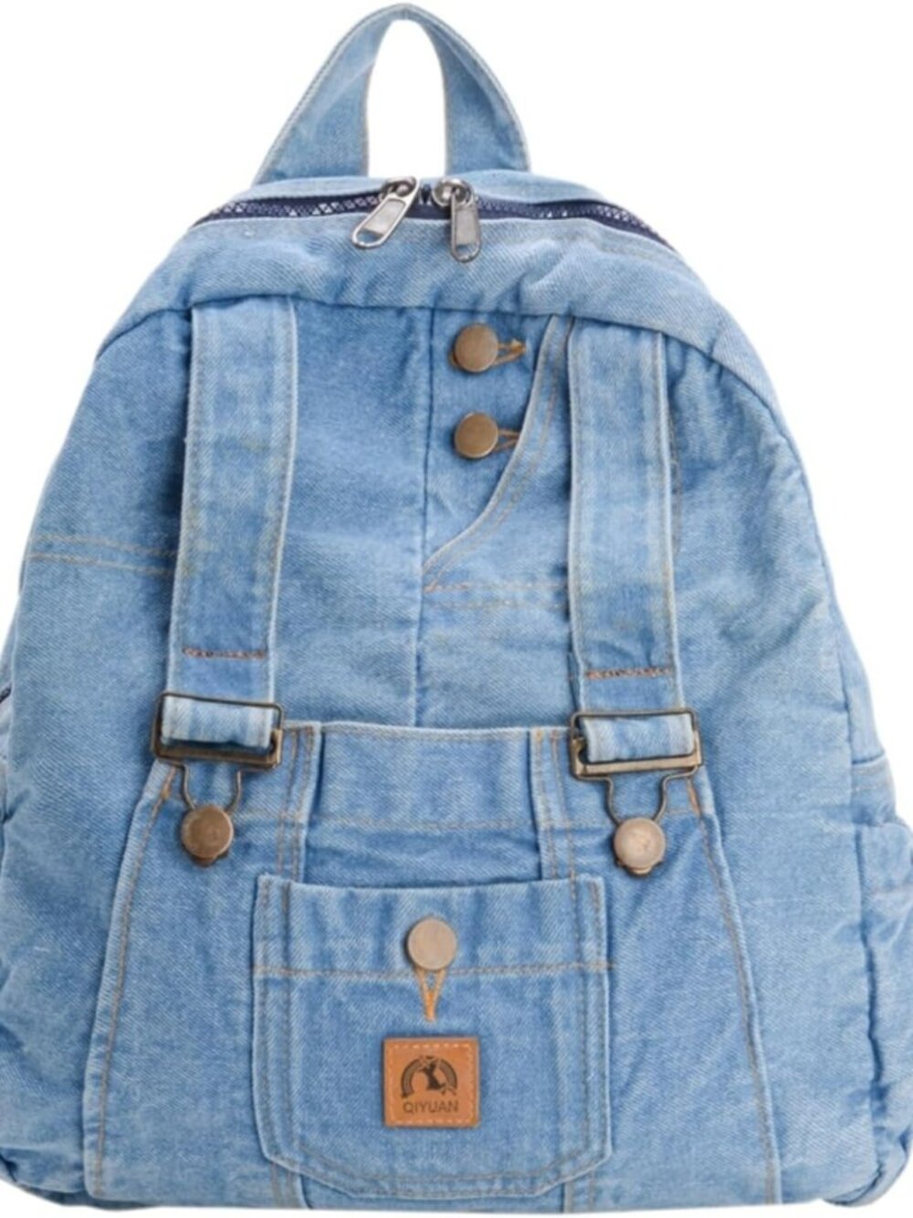 New Denim Backpack Y2K Grunge Style Lightweight Canvas Rucksack Purse